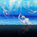 « 8 Schwimmer »<br>Öl auf Leinwand - 120 x 80 cm