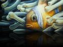 « Anemonenfisch »<br>Öl auf Leinwand<br>100 x 50 cm