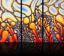 « Emulsion 5 »<br>Öl auf Leinwand - 3 Bilder je 70 x 140 cm